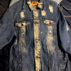 Authentic rolling paper raw Jean jacket